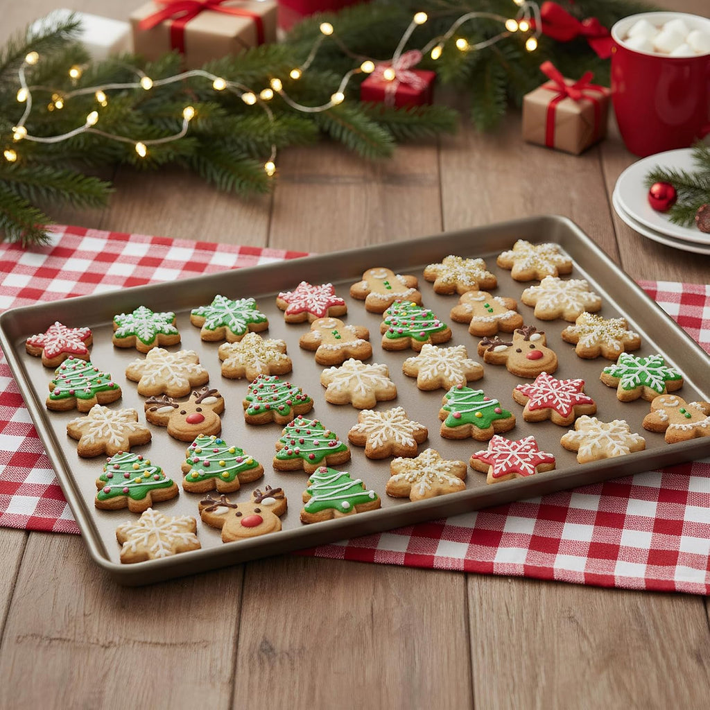 Nicunom Nonstick Baking Sheet Set - 2 Large Cookie Sheets (11.8" x 17.5") for Home & Commercial Use