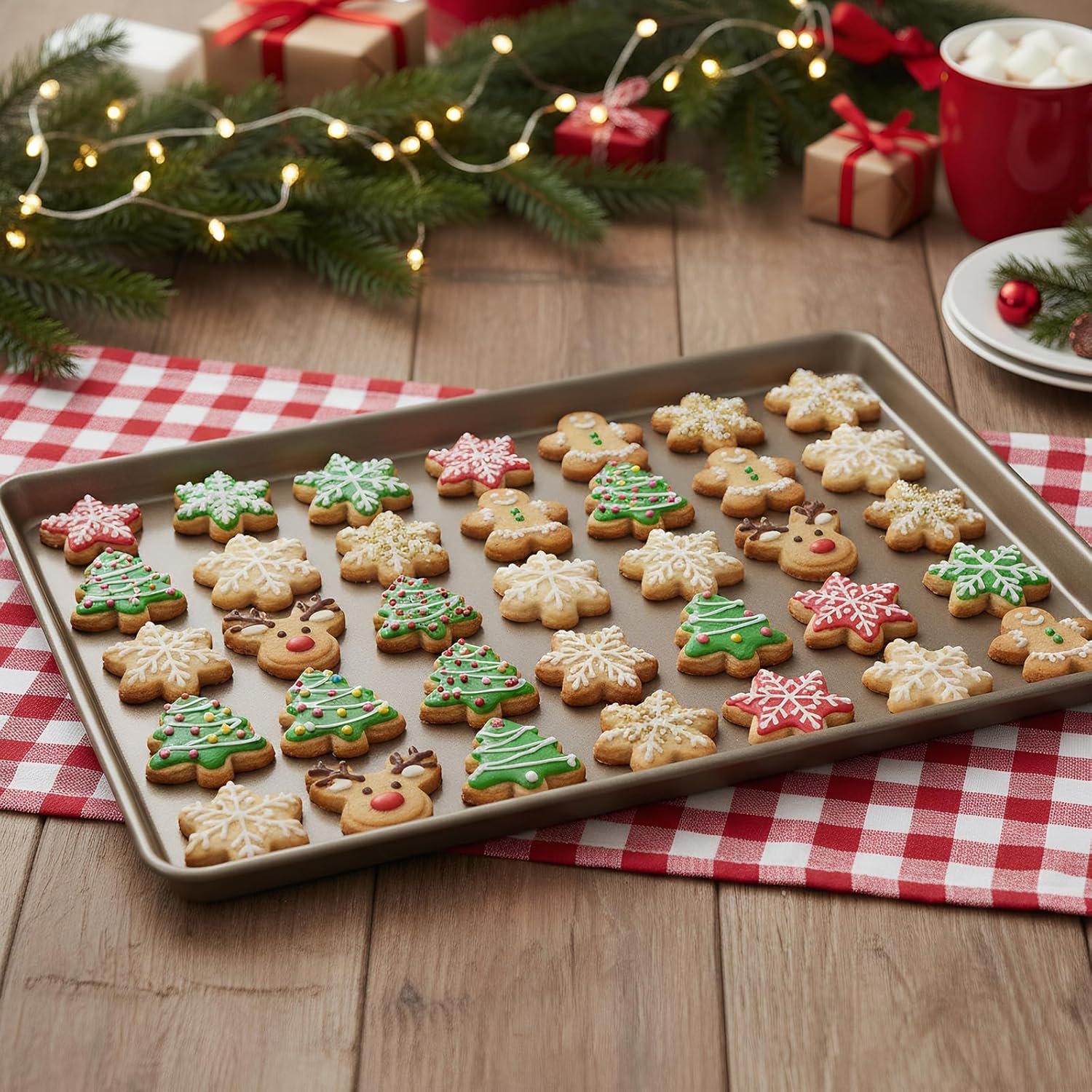 Nicunom Nonstick Baking Sheet Set - 2 Large Cookie Sheets (11.8" x 17.5") for Home & Commercial Use