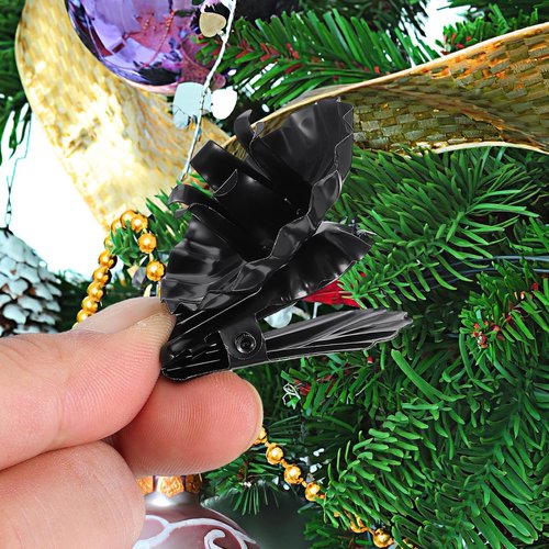Angoily Black Iron Candle Clips - 20 C-Shaped Holders for Secure Christmas Table Decoration | 2.04 x 1.65 x 1.25 Inch