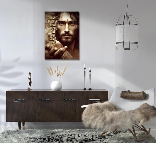 Jesus Christ Canvas Wall Art - Inspiring Religious Painting for Home & Office Decor | Motivational Artwork