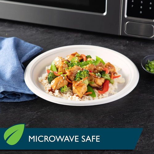 Hefty ECOSAVE Compostable Paper Plates - 10-1/8 Inch, Eco-Friendly, 45 Count