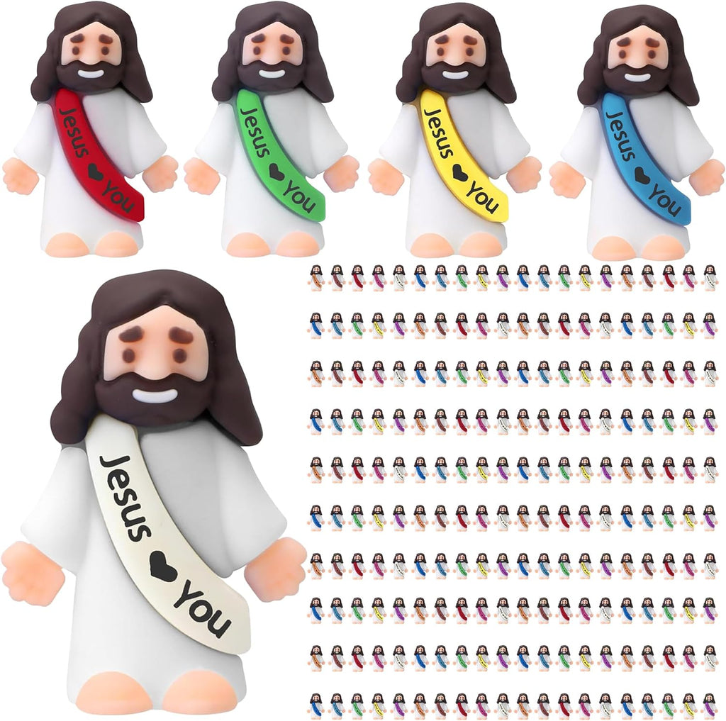 Skiennix 200Pcs Jesus Figurines - Bulk Religious Action Figures for Easter Gifts & Stuffers