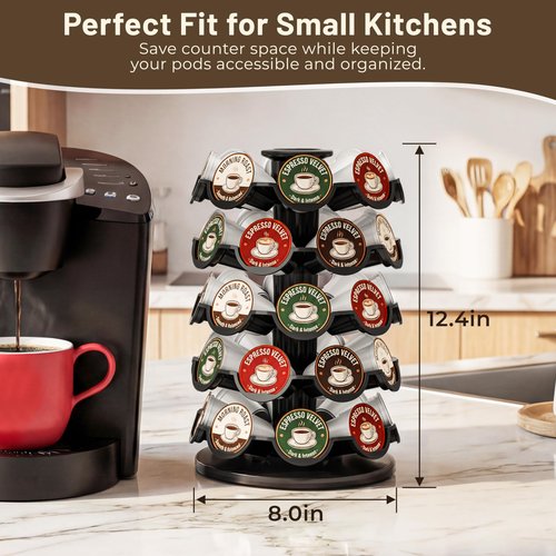 EVERIE Coffee Pod Storage Carousel Holder Organizer Compatible with 40 Keurig K-Cup Pods