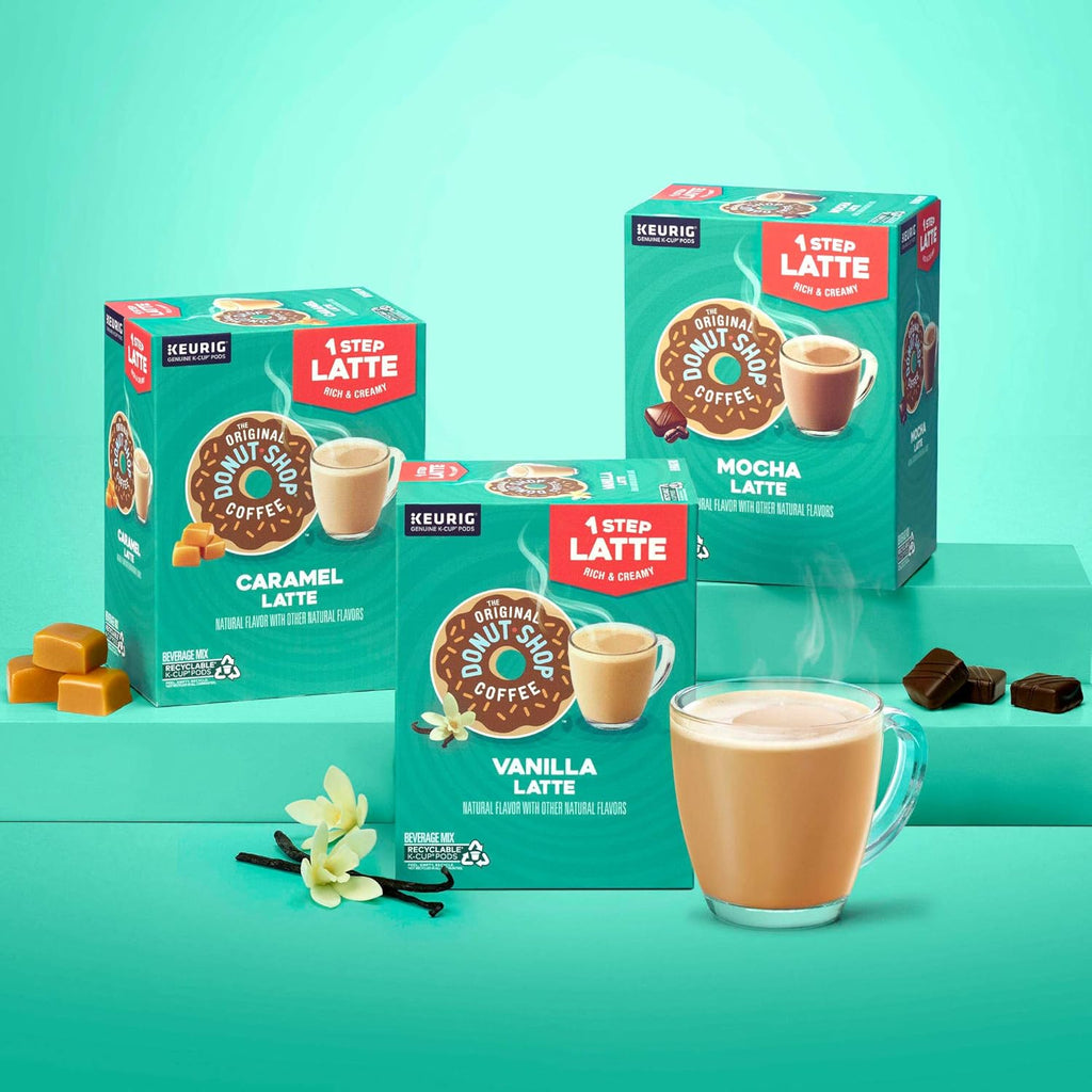 Original Donut Shop Vanilla Latte K-Cup Pods - Flavored Coffee, 20 Count for Keurig