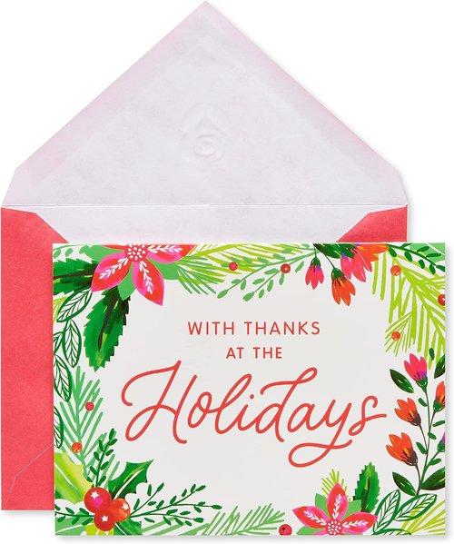 American Greetings Blank Christmas Thank You Cards - Holly Design | 25 Envelopes Included