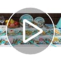 CHUNNIN Fishing Birthday Party Plates Napkins Set for Kids & Teens - Tropical Fish Theme, 96 Pieces