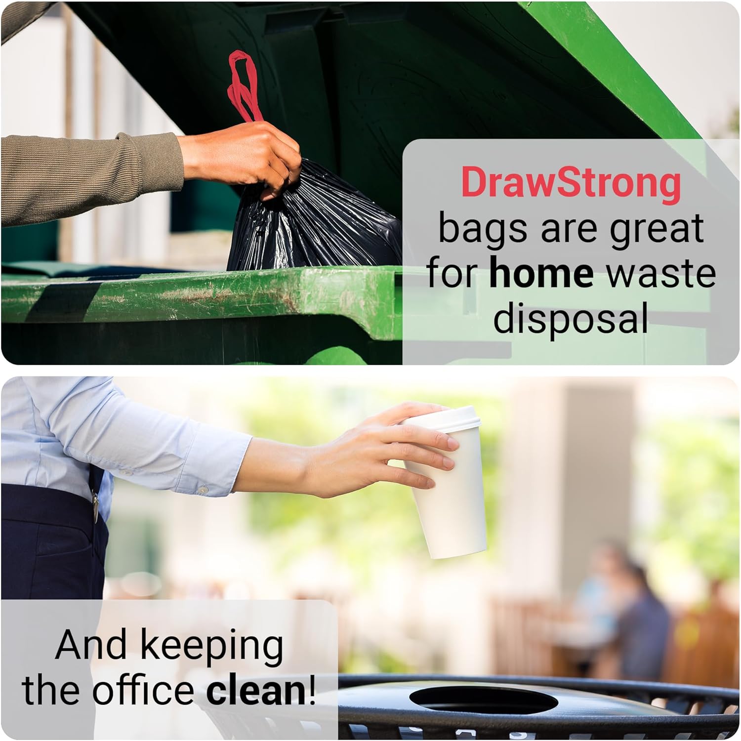 Reli. Heavy-Duty 30 Gallon Trash Bags with Drawstring - 150 Count | Black Color | Large Size