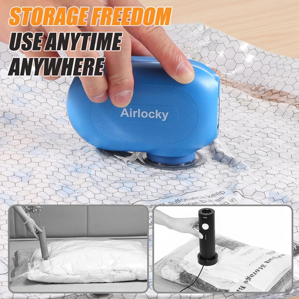 Skiennix Travel Vacuum Storage Bags - 20 Pack Compression Packing Bags with Electric Pump | 80% Space Saver for Luggage
