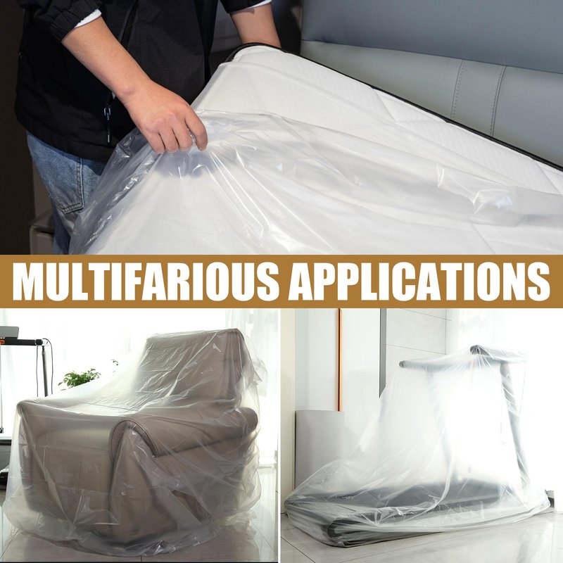 2PK Plastic Mattress Bag for Disposal Moving or Storage - Full Size (1.5Mil), Waterproof Mattress Covers for Moving Supplies