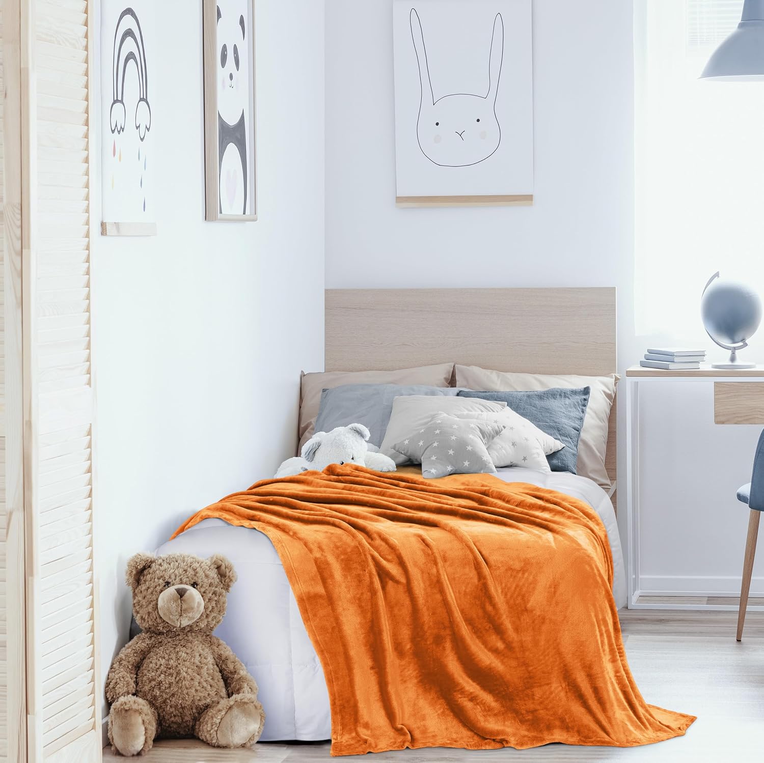Utopia Bedding Fleece Blanket - Luxury Anti-Static Soft Microfiber | Twin Size Burnt Orange (60x80 Inch)