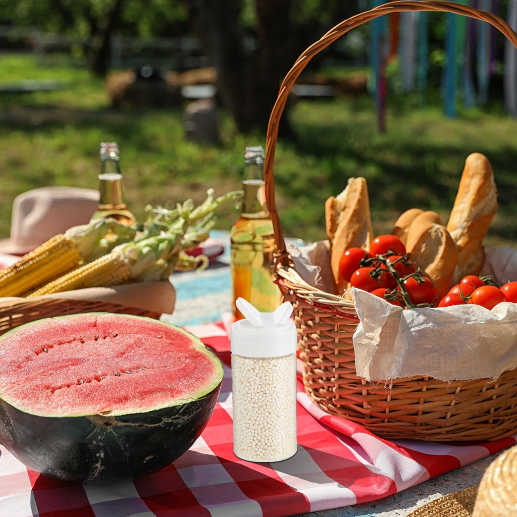 Mimorou 40 Pack Plastic Spice Jar with Shaker Lids Seasoning Containers 3.5 oz Plastic Spice Container with Lids Seasoning Jars for Kitchen Storing Powder (White)