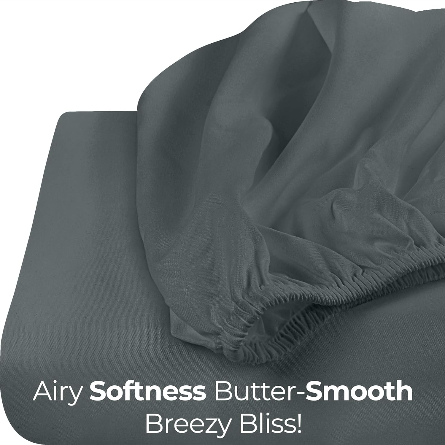 Utopia Bedding Queen Fitted Sheet - Deep Pocket Microfiber - Soft, Shrinkage & Fade Resistant - Grey
