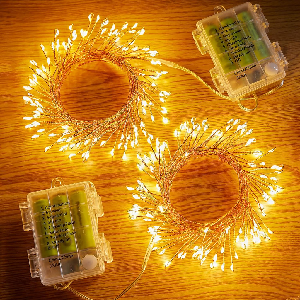 Skiennix Fairy Lights - 5Ft 60 LEDs Battery Operated Twinkle Lights with Remote | Warm White Copper Wire for Indoor/Outdoor Decor