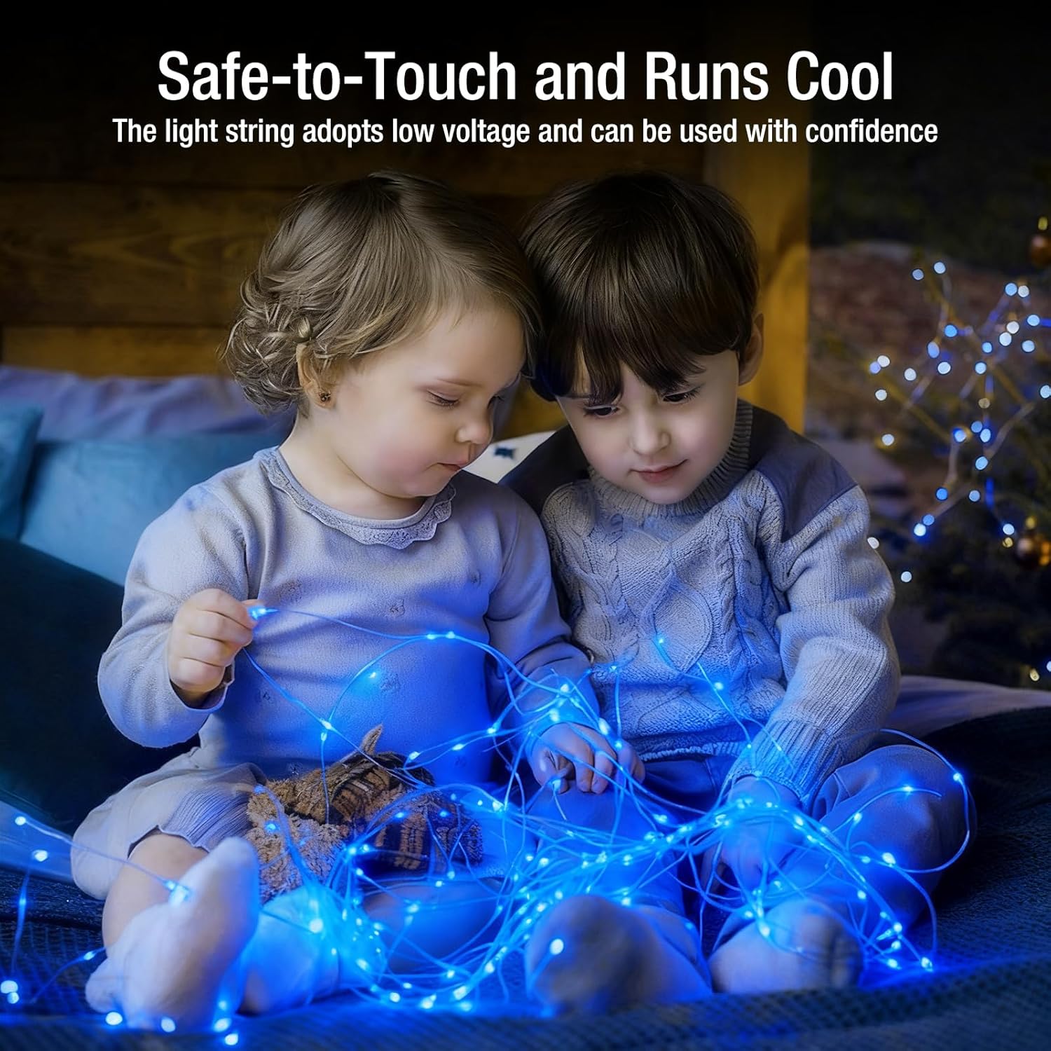 Skiennix 12 Pack Fairy Lights - 7ft Battery Operated 20 LED Twinkle Lights | Waterproof Mini String Lights for DIY Party & Wedding Decor - Blue