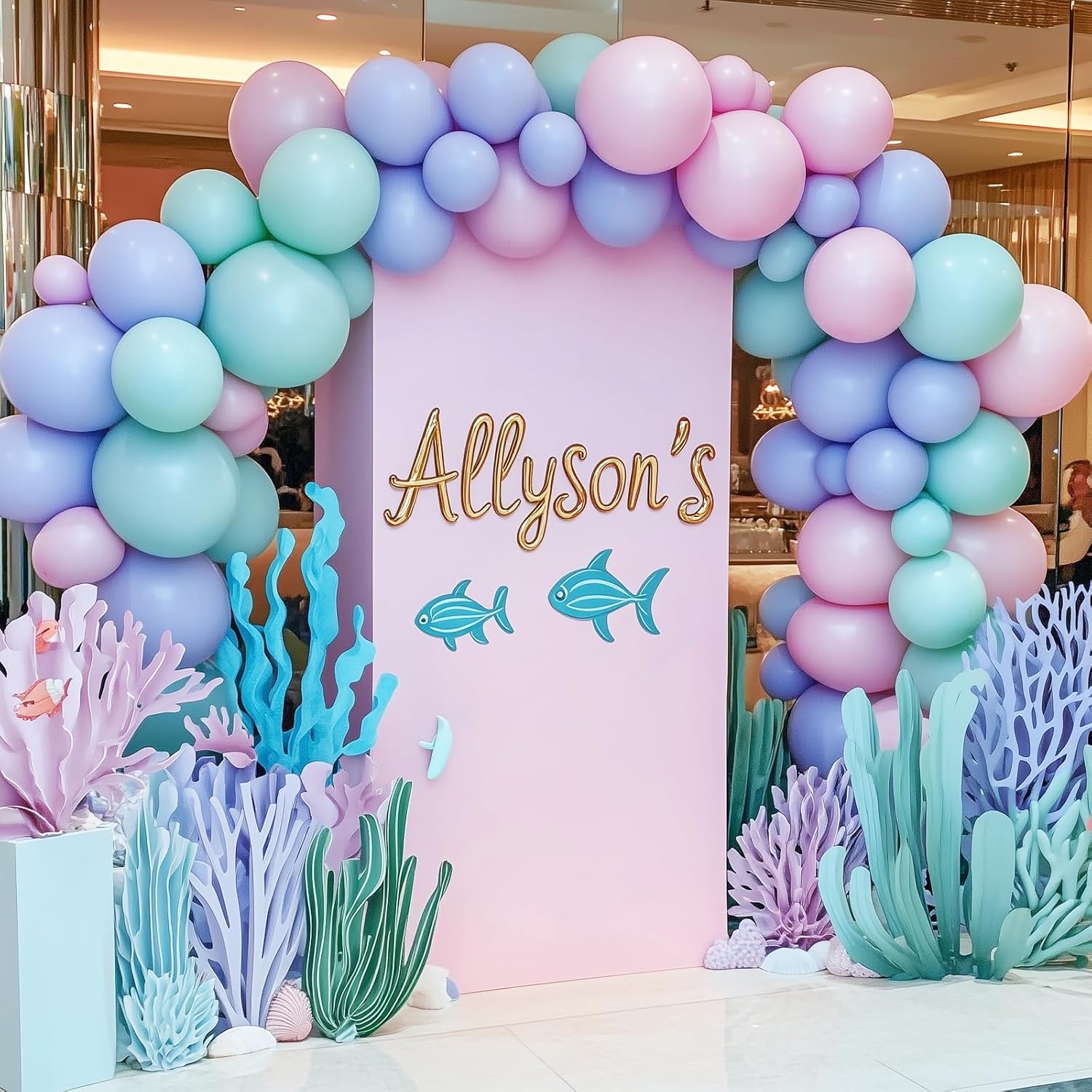 RUBFAC Pastel Pink Balloons - 129pcs in Various Sizes for Garland & Arch | Perfect for Parties & Celebrations