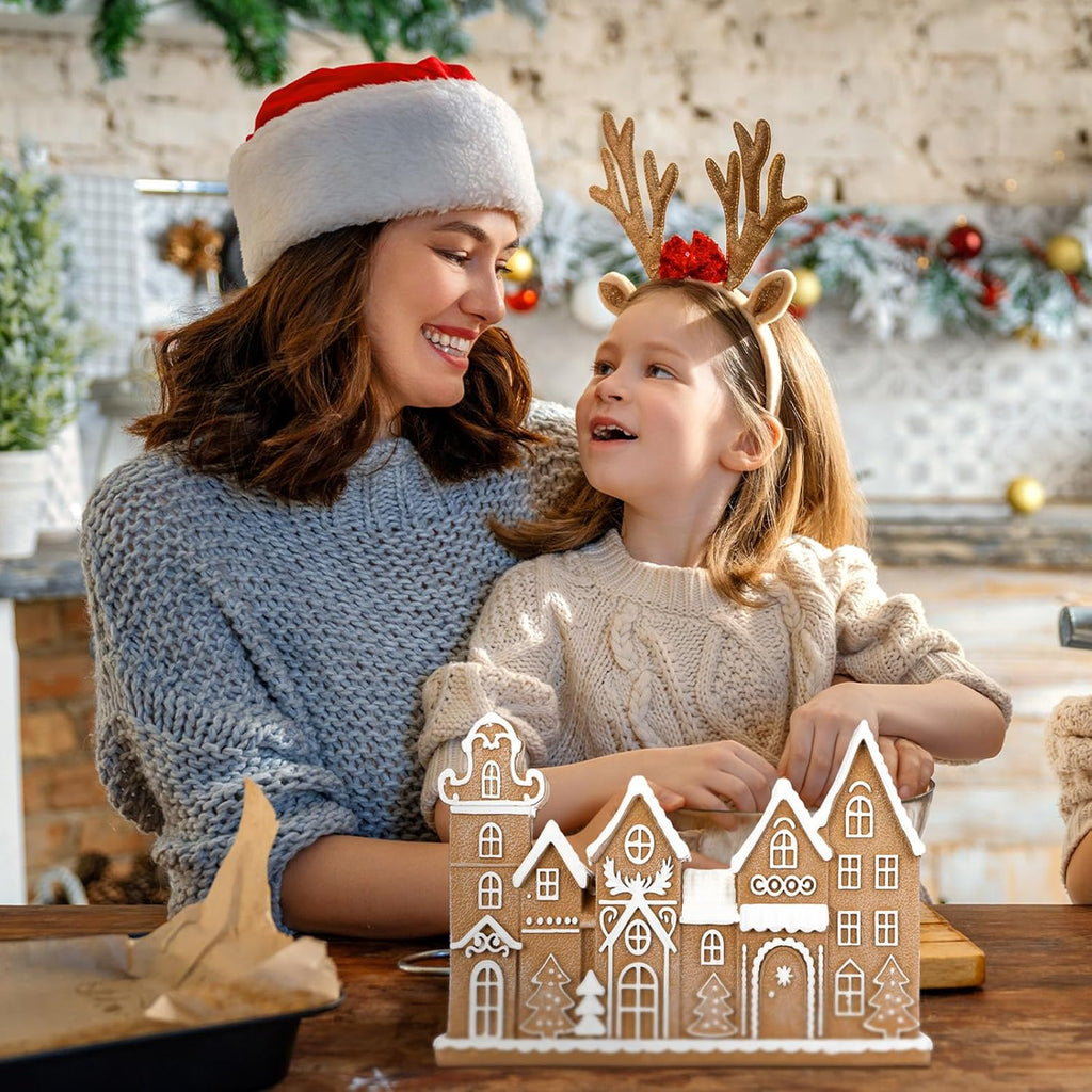 Yookeer Gingerbread House Decor - Festive Resin Collectible Figurines | Christmas Centerpiece for Home