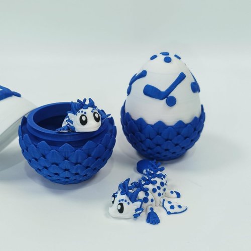 Enchanted 3D Egg - Handcrafted Fantasy Decor with Miniature Iceball Dragon & Egg (Box)