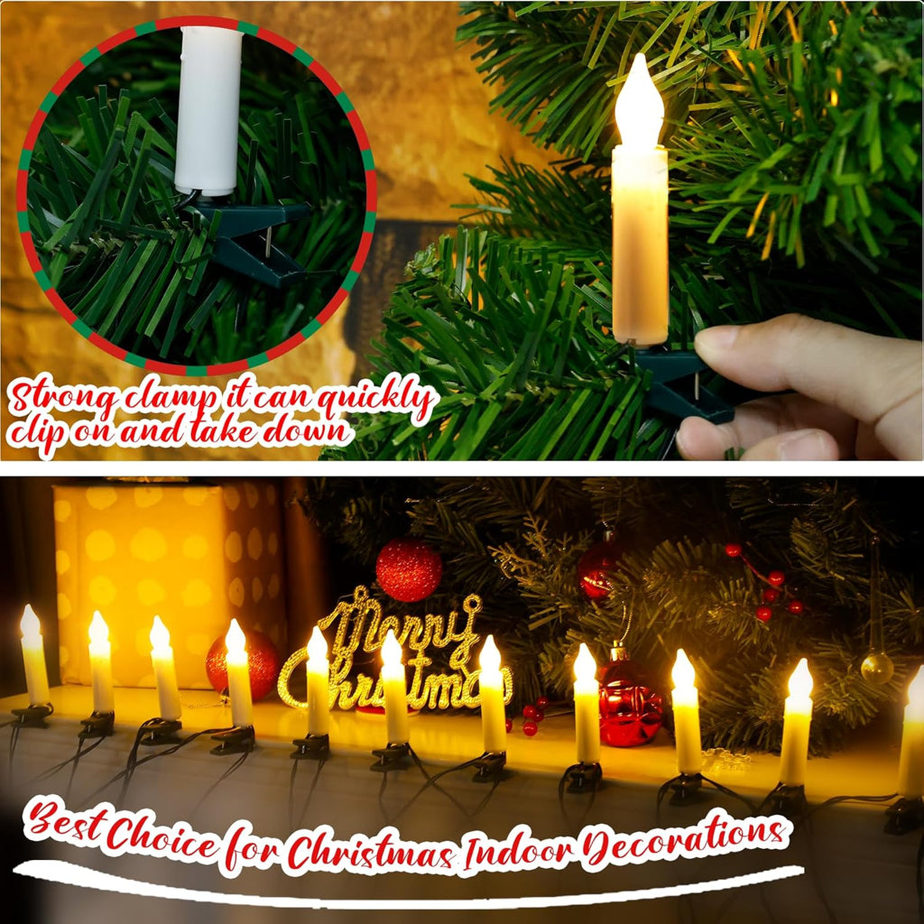 Skiennix Flameless LED Candle Lights - 20PCS Battery Operated with Remote & 8 Modes | Waterproof for Christmas Trees