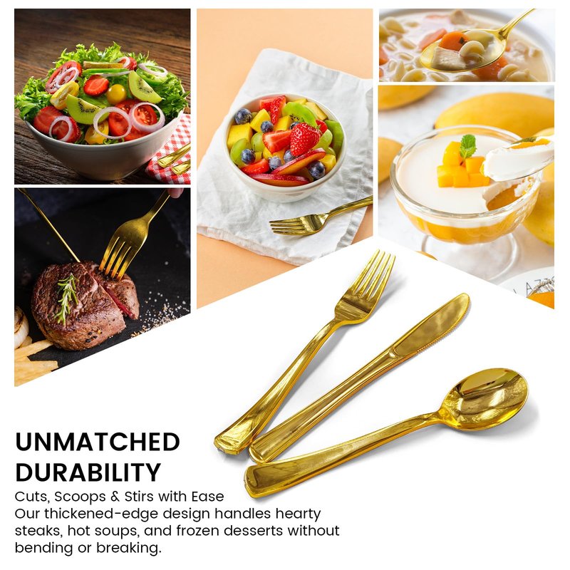 60 Pack Silver Plastic Silverware Set with Pre Rolled Napkins - Disposable Individually Wrapped Cutlery Set Includes 60 Forks, 60 Knives, 60 Spoons, 60 Napkins, Gold Utensils Set (Silver-60 Pack)