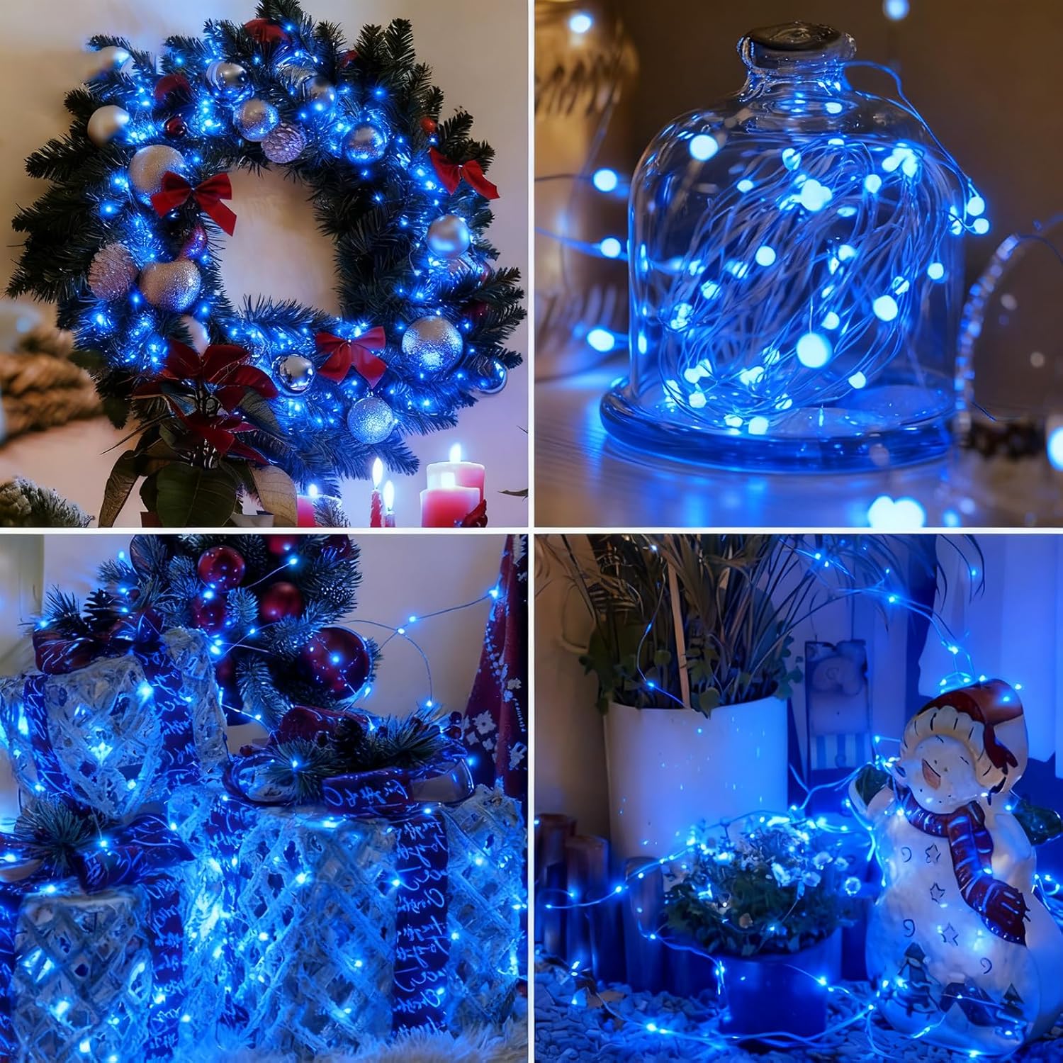 Skiennix 12 Pack Fairy Lights - 7ft Battery Operated 20 LED Twinkle Lights | Waterproof Mini String Lights for DIY Party & Wedding Decor - Blue