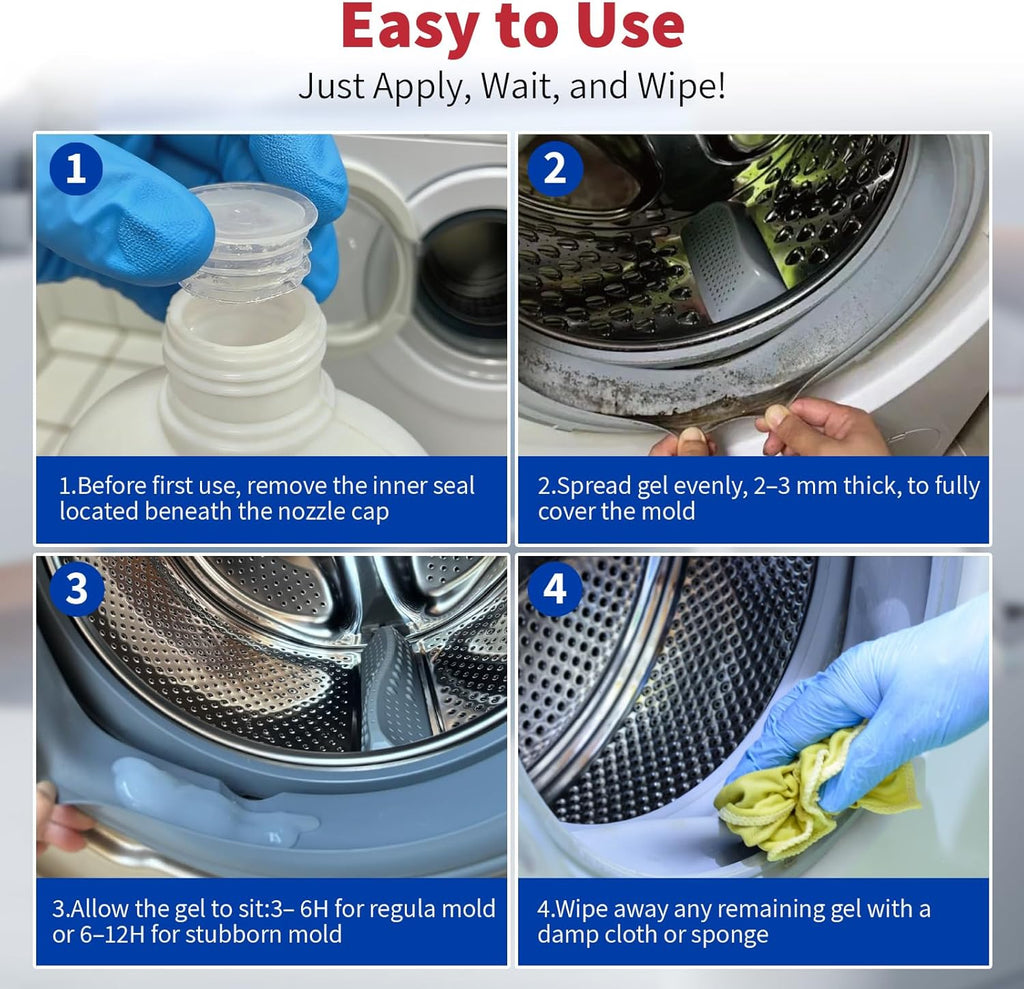 W&E Choice Stain Remover Gel - Heavy Duty Cleaner for Shower, Tile Grout & Washing Machine Seal | 8.8 Fl Oz
