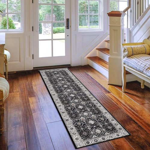 Hallway Washable Runner Rug - Vintage Soft Non-Slip 2x7 Entryway Carpet | Ideal for Kitchen, Bathroom & Living Room