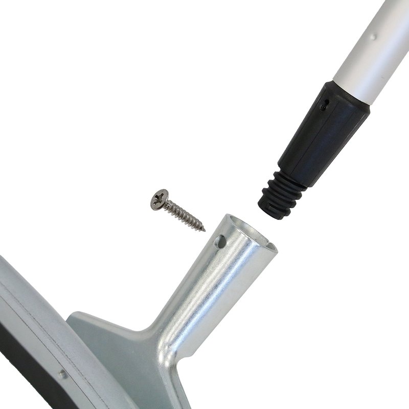 Unger Professional AquaDozer Max Kit, 36” Smooth Surface Curved Floor Squeegee and 48” Dual End Pole, Rubber Blade Scrubber and Broom for Concrete, Asphalt, and Tough Cleaning Jobs