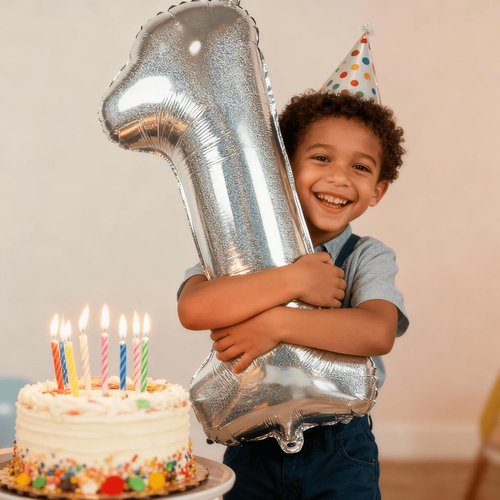 Laser Silver 5 Balloon | 40-Inch Number 5 Birthday Decoration | Stunning Party Supplies