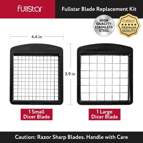 Fullstar Blade Replacement Set - Compatible with Select Fullstar Chopper Models | 2-Piece Insert Set for Large & Small Dice (3.9 x 4.4 Inches)