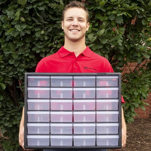 Akro-Mils 24-Drawer Storage Cabinet - Versatile Organizer for Garage, Beads, Makeup | 20" W x 6" D x 16" H - Black