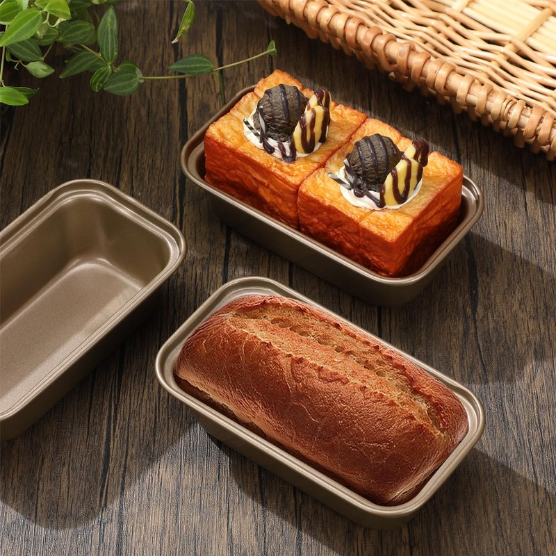 Uiifan 12 Pcs Mini Loaf Pan for Baking Bread Non Stick Small Banana Bread Tins Mini Loaf Pans for Nonstick Tiny Meatloaf Pan Carbon Steel for Oven and Baking (6 * 3.3 * 2inch,Gold)