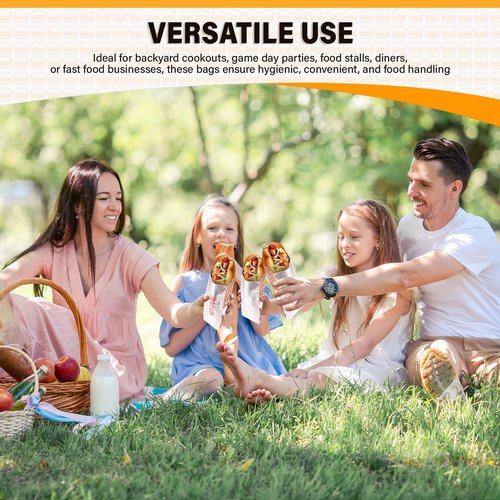 Honoson 300 Pcs Proof Food Wrappers Hamburger, Cheeseburger and Hot Dog Bags Disposable Foil Paper Hot Dog Sleeves for Fast Food and Truck BBQ Foil Paper Supply for Themed Party Event