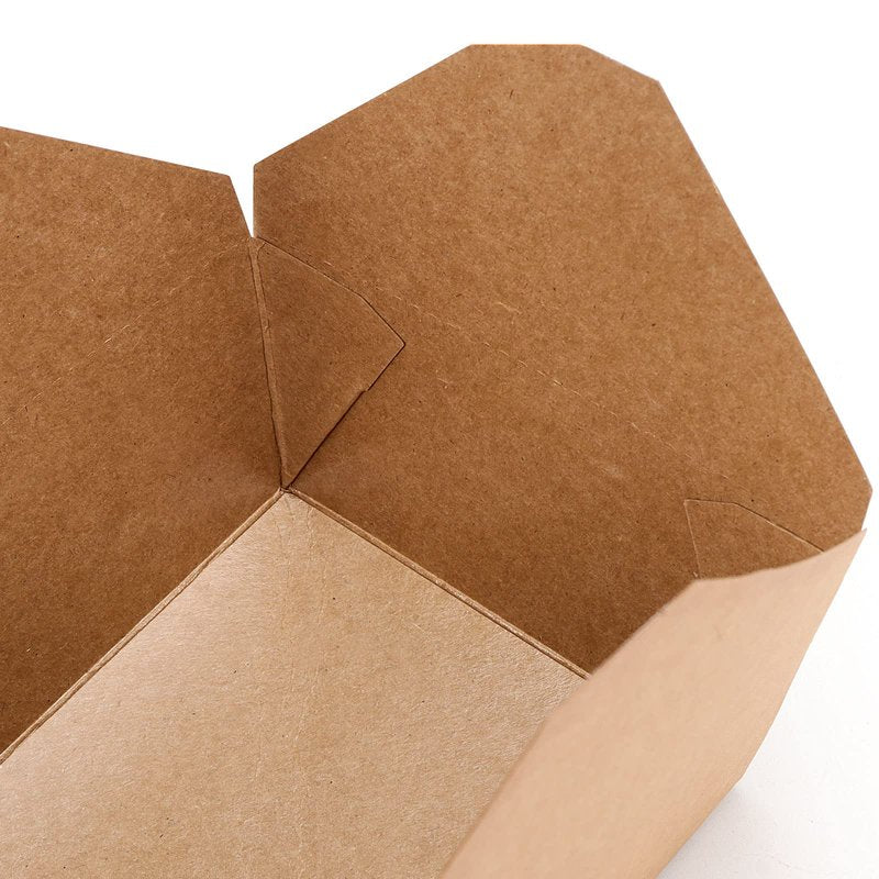 JEUIHAU 50 Pack 45 Oz Kraft Brown Take Out Boxes, Chinese Takeout Containers, Leak and Grease Resistant to Go Containers for Restaurant, Catering and Party, Microwaveable