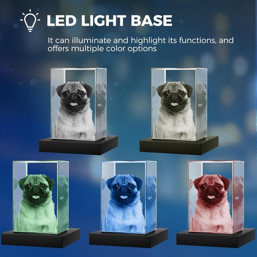 3D Crystal Photo | Personalized Laser Engraved Portrait - Custom Gift for Mom, Wife, or Her (Small)