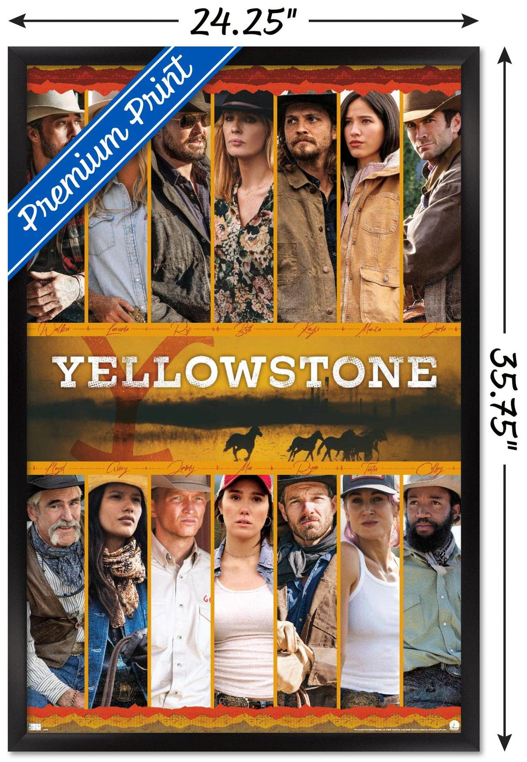 Trends International Yellowstone - Group Wall Poster, 22.375" x 34", Black Framed Version
