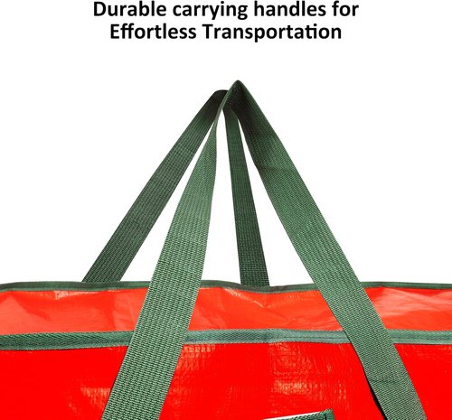 FUCDTEFC Christmas Tree Storage Bag - Heavy Duty 7.5 Ft Waterproof Container with Reinforced Handles & Dual Zippers (Red)