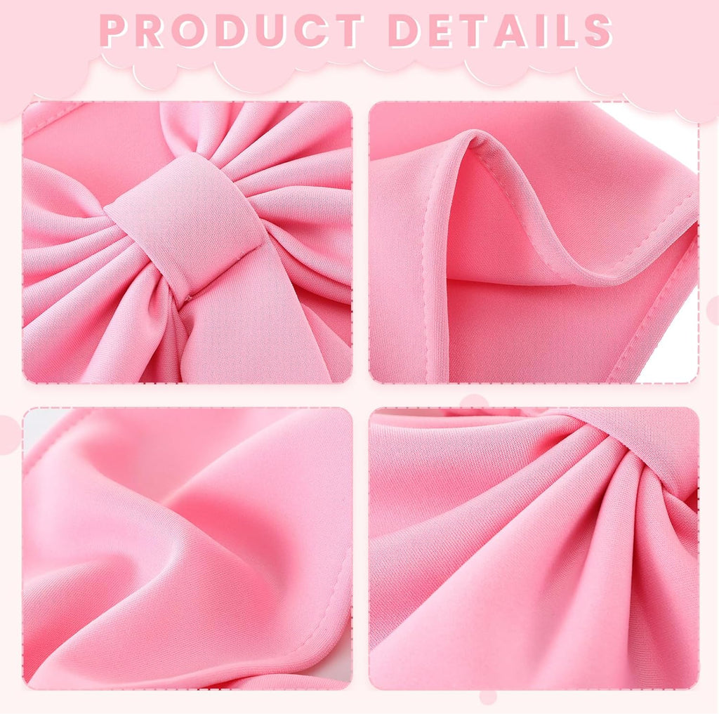 Skiennix Spandex Chair Sashes - 10 Pcs Elastic Chair Bows for Wedding & Party Decor | Pink