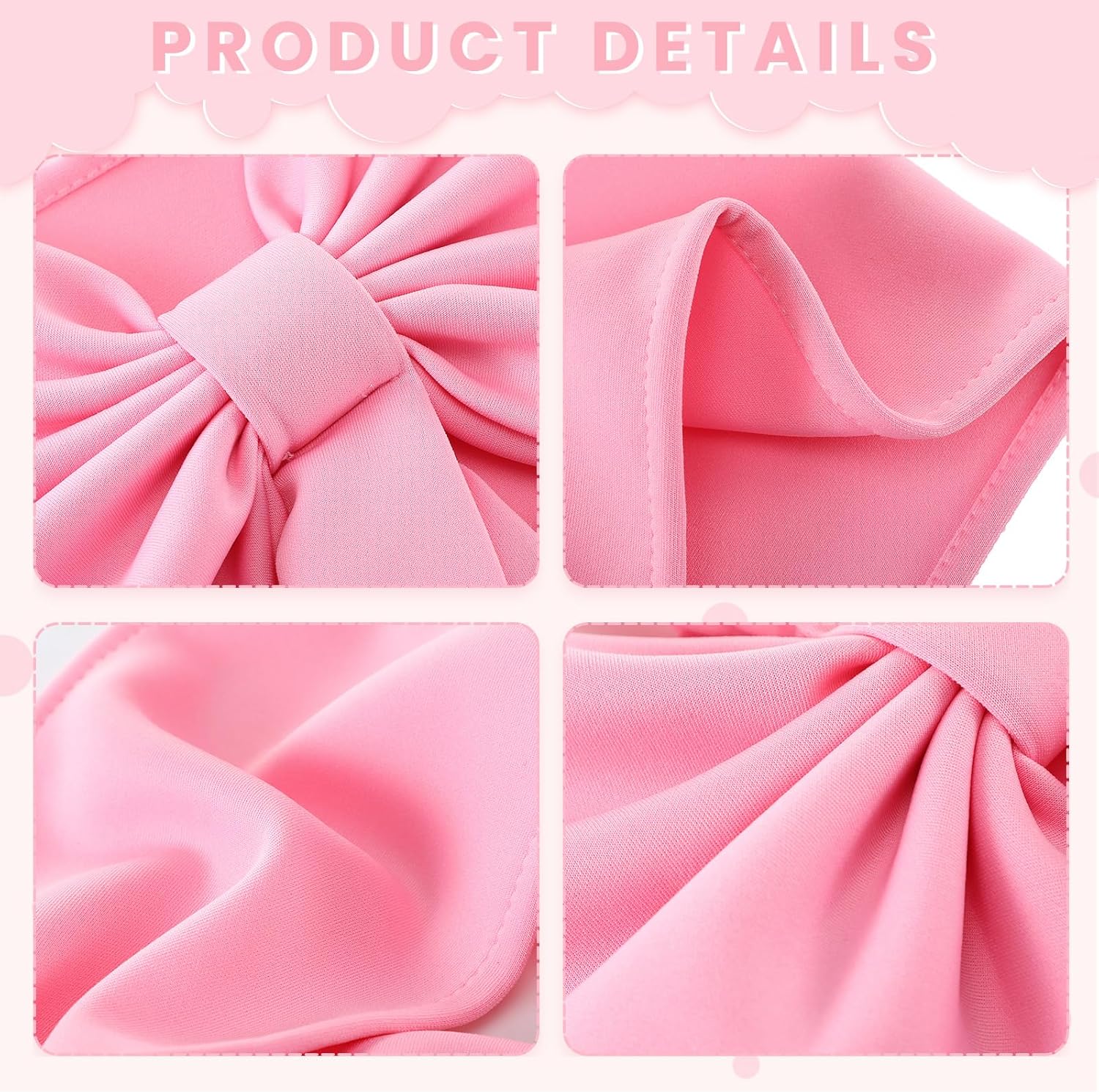 Skiennix Spandex Chair Sashes - 10 Pcs Elastic Chair Bows for Wedding & Party Decor | Pink