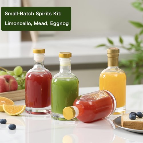Danmu 20 Pack Glass Bottles with Lids 6 oz Airtight Leakproof,Thick Base Glass Bottles with Cork for Hot Sauce,Wine,Kombucha,Mead,Syrup,Vanilla Extract,Shrink Capsules Included for Party Favors