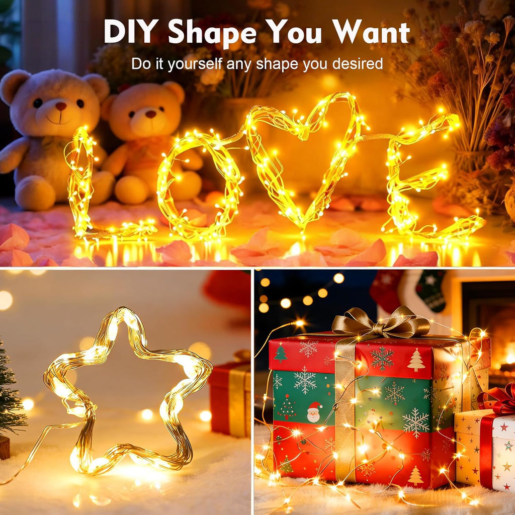 Skiennix Fairy String Lights - 16ft 50 LED Copper Lights with Remote & Timer | Waterproof for Indoor & Outdoor Decor
