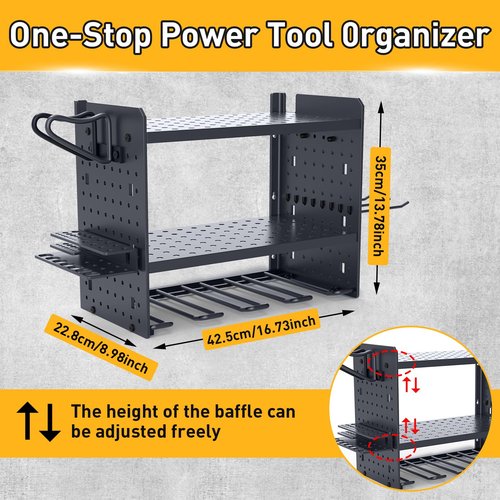 KY-HUAEN Adjustable Wall Mount for EGO Compatible Tools,200lb Leaf Blower and Weed Eater Rack,Multifunctional Garage Tools Storage (grey)