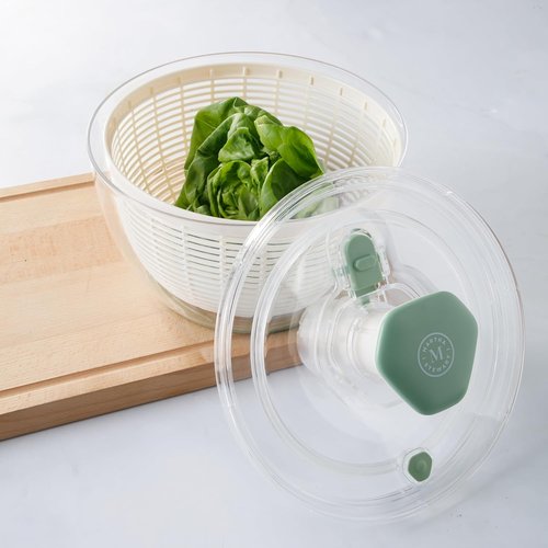Martha Stewart Gulfwind Salad Spinner - 6.3 Qt Fruit Washer & Vegetable Cleaner Bowl