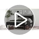 Full Size Metal Platform Bed Frame with Wooden Headboard & Under-Bed Storage