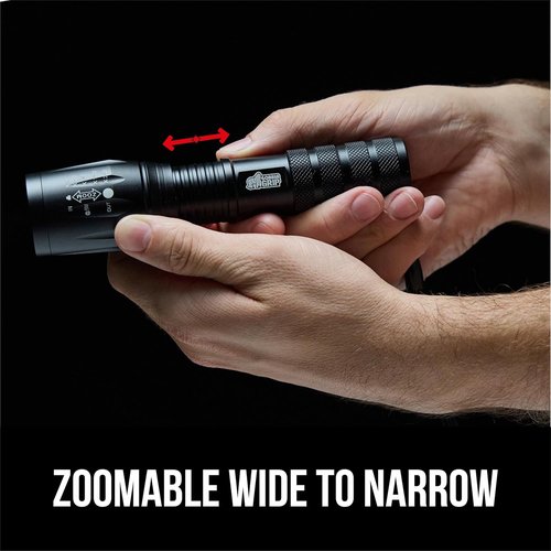 GORILLA GRIP LED Tactical Flashlight - 750 FT High Lumens, 5 Modes, Water Resistant | 2 Pack Black