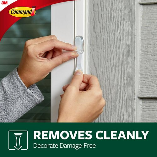 Command Outdoor Rope Light Clips - 12 Hooks & 16 Damage-Free Strips for Easy Holiday Decor | Weather Resistant