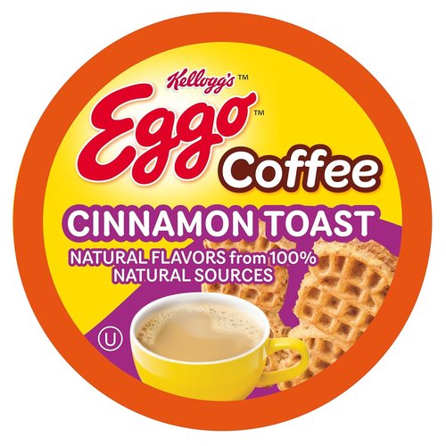 Eggo Beverages Cinnamon Toast Waffle Coffee Pods - Fair Trade Certified, 40 Count | Perfect for Keurig K Cup Brewers