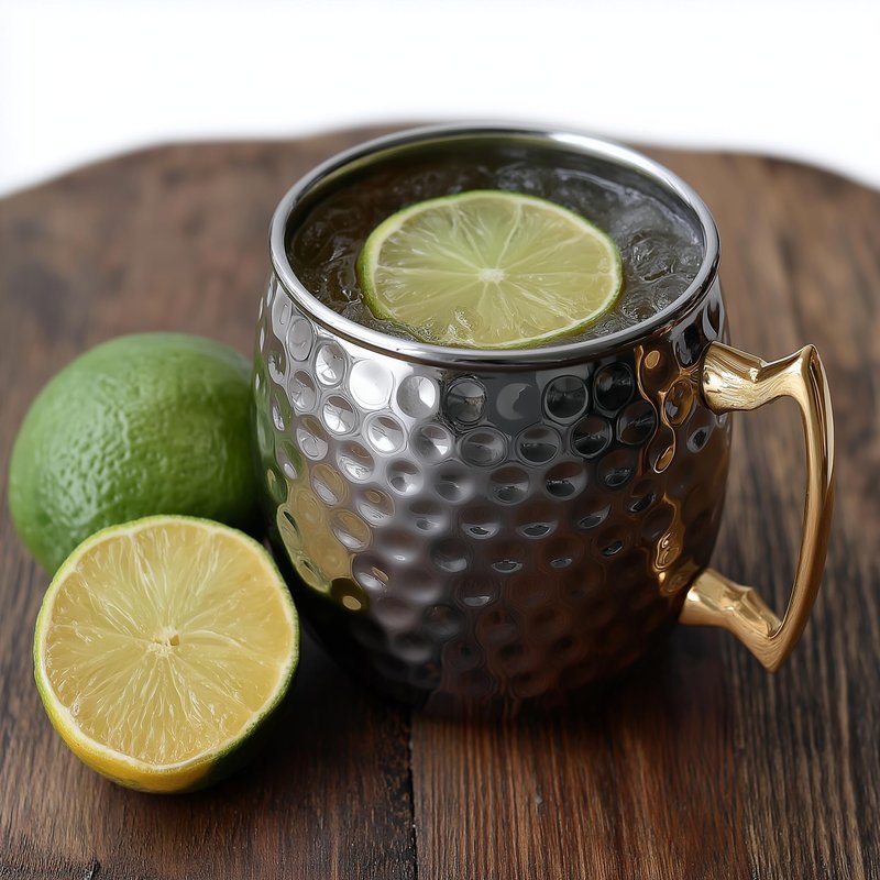 K&K Home Black Moscow Mule Mugs - 17oz Hammered Black Cups with Stainless Steel Lining - Set of 4 Black Mugs Perfect for Cold Drinks, Beer, Wine, Outdoors, Gifts and Parties