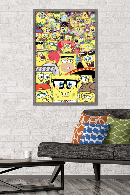 Trends International Nickelodeon Spongebob - Disguise Wall Poster, 22.375" x 34", Barnwood Framed Version