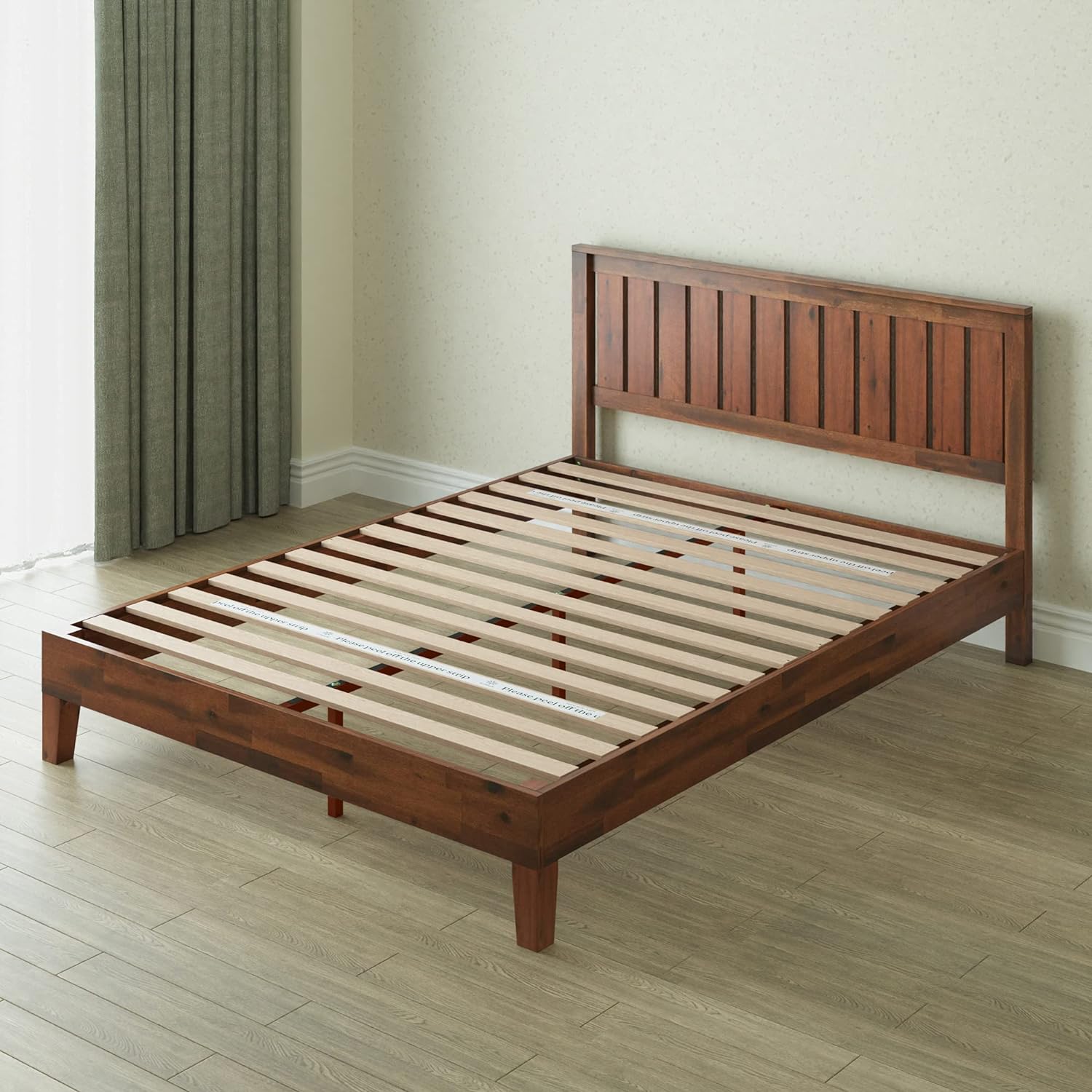 ZINUS Vivek Deluxe Queen Wood Platform Bed Frame - Headboard, Slat Support, Easy Assembly