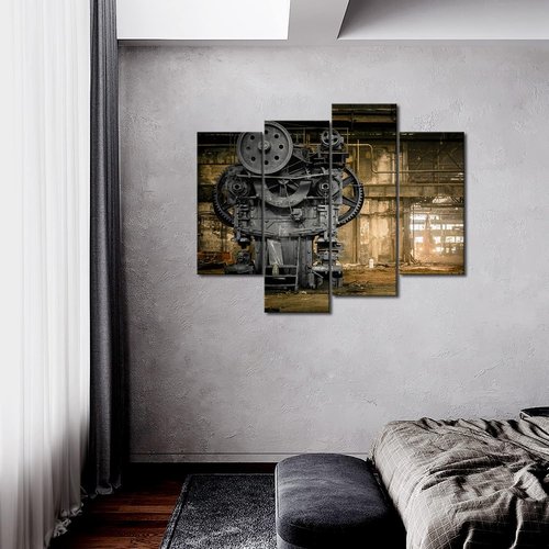 Steampunk Wall Art Industrial Picture Machine Old Factory Painting Print On Canvas The Picture for Living Room Home Modern Decoration